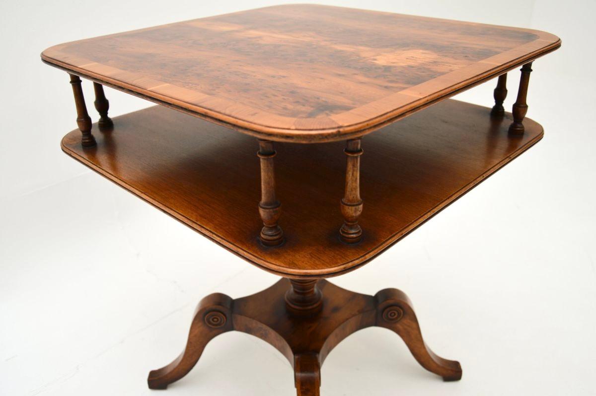 Mid-20th Century Antique Yew Wood Occasional Side Table For Sale