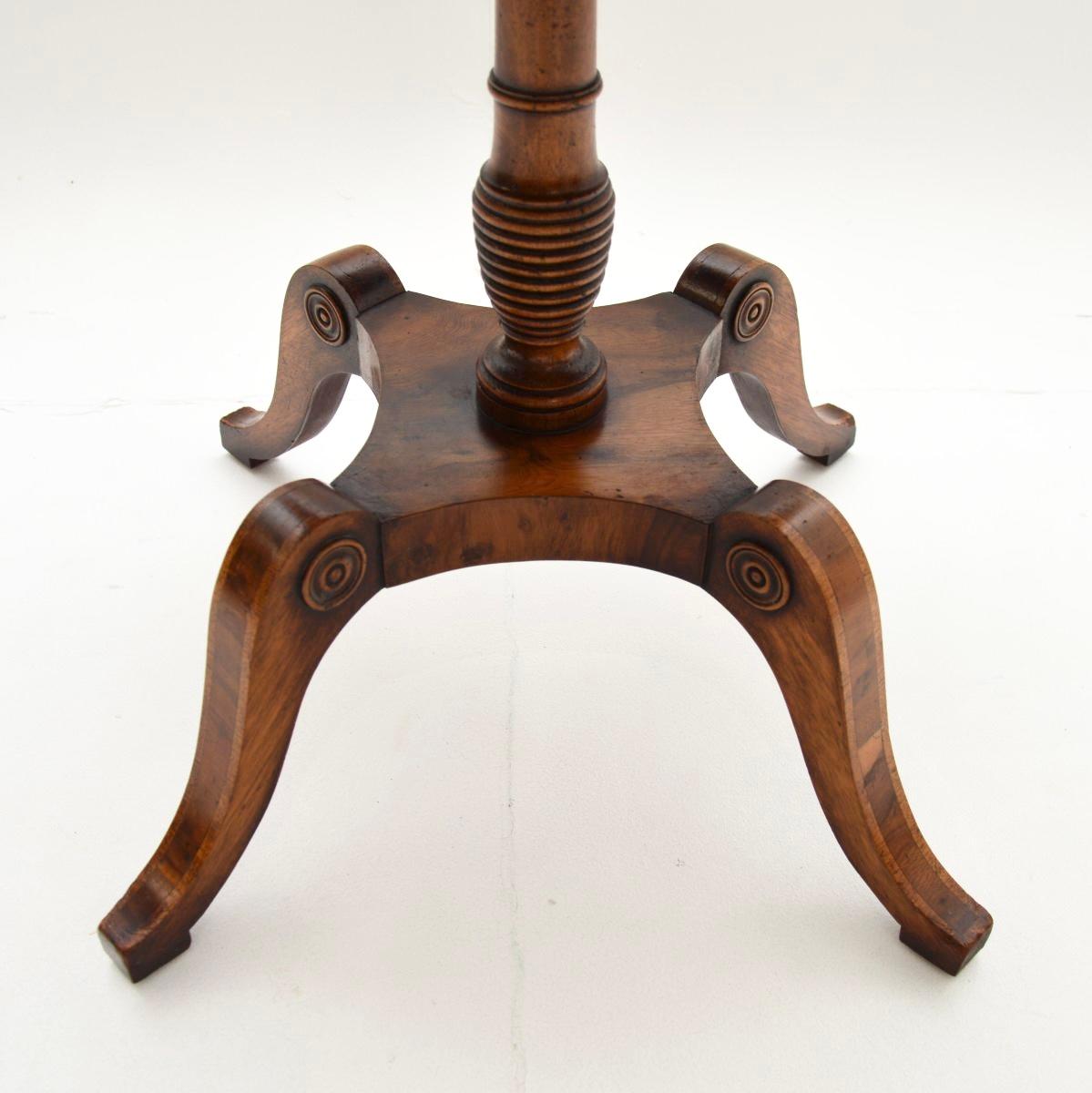 Antique Yew Wood Occasional Side Table For Sale 1