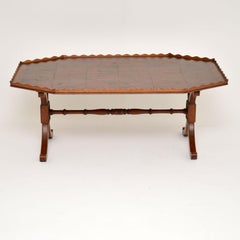 Antique Yew Wood Oyster Veneer Coffee Table