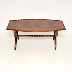 Antique Yew Wood Oyster Veneer Coffee Table