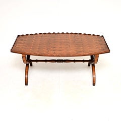 Antique Yew Wood Oyster Veneer Coffee Table