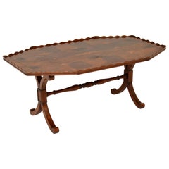 Vintage Yew Wood Oyster Veneer Coffee Table