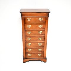 Antique Yew Wood Wellington Chest of Drawers