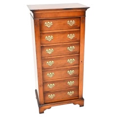 Antique Yew Wood Wellington Chest of Drawers
