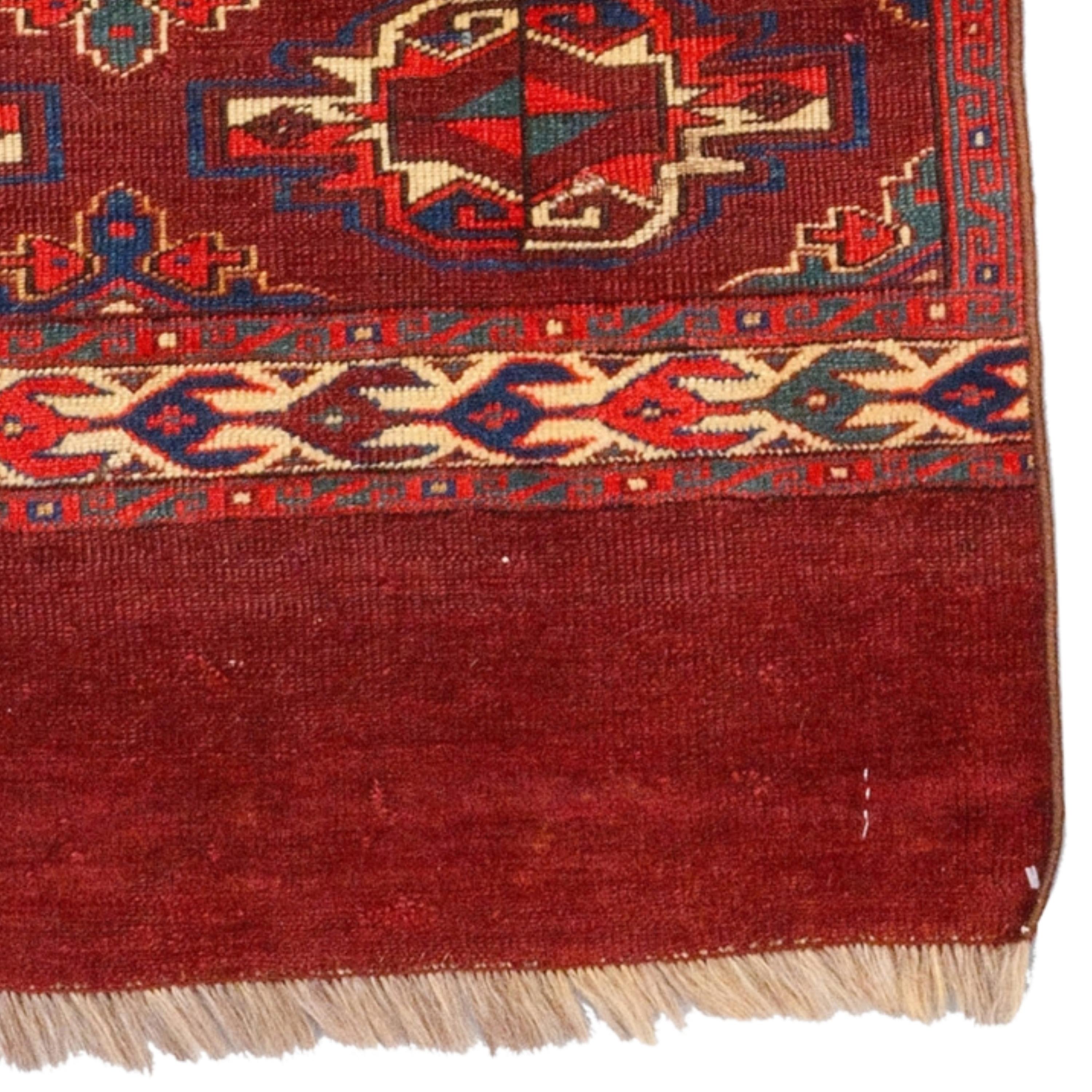 Wool Antique Yomud Chuval - 19th Century Turkmen Yomud Chuval For Sale