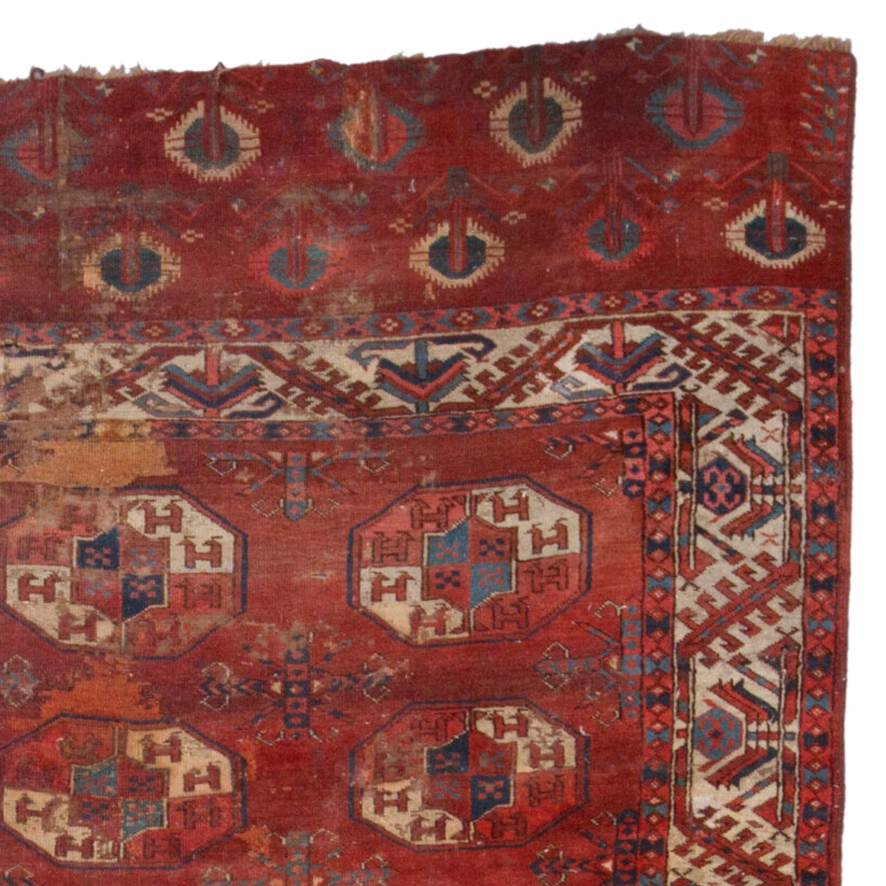 Turkmène Antique Yomud Main Carpet - Early Turkmen Yomud Main Rug Circa 1800, Antique Rug en vente