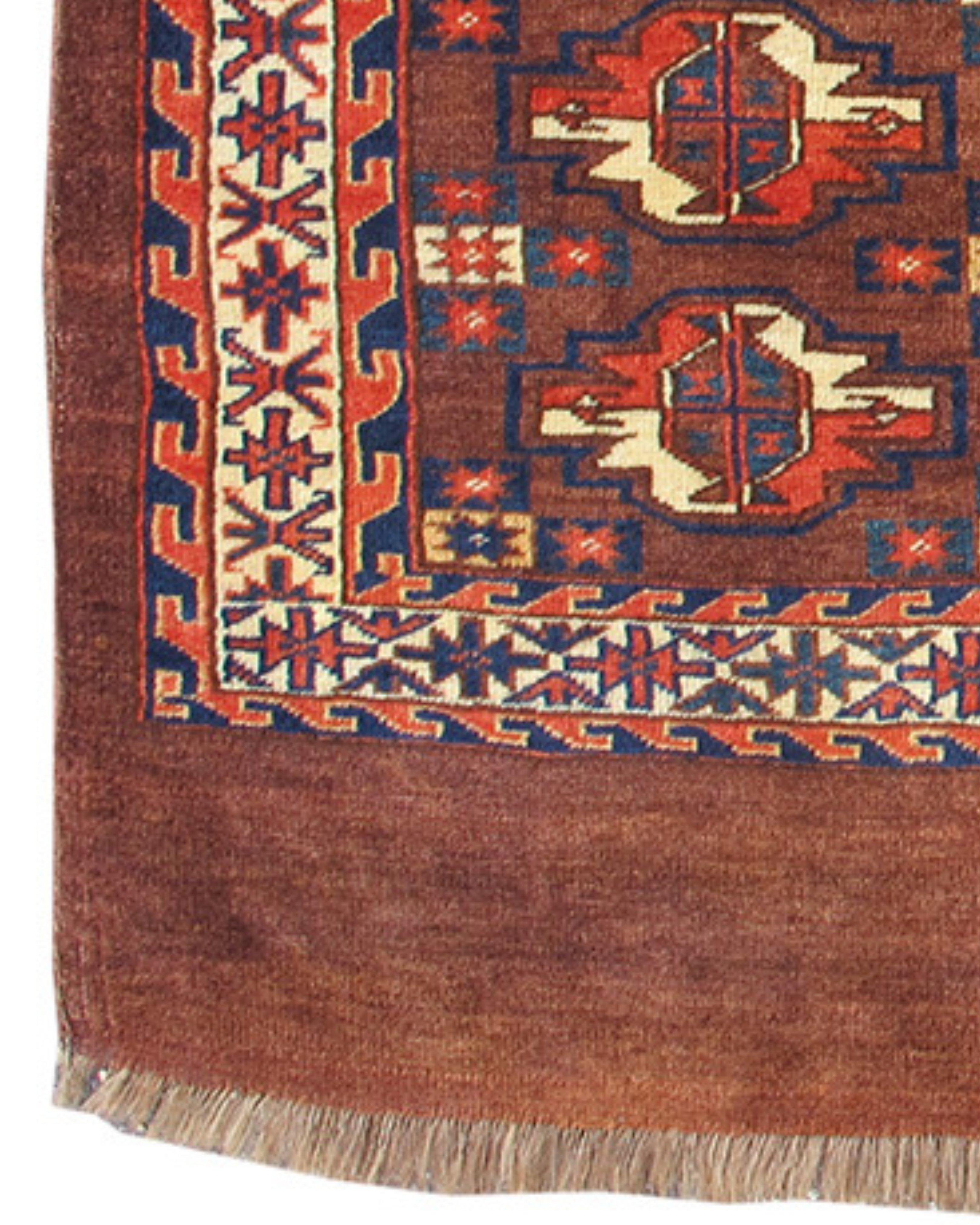Antique Yomut Chuval Rug, Late 19th Century In Excellent Condition For Sale In San Francisco, CA