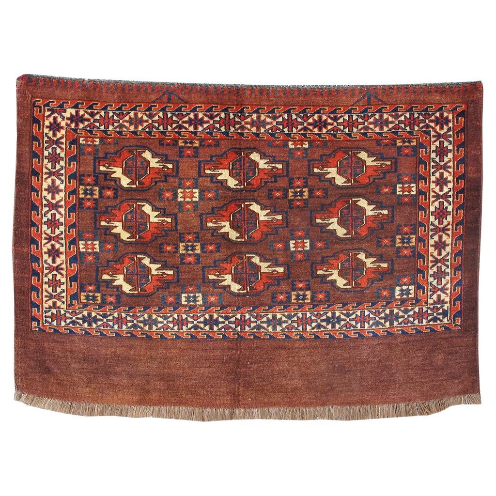 Antique Yomut Chuval Rug, Late 19th Century
