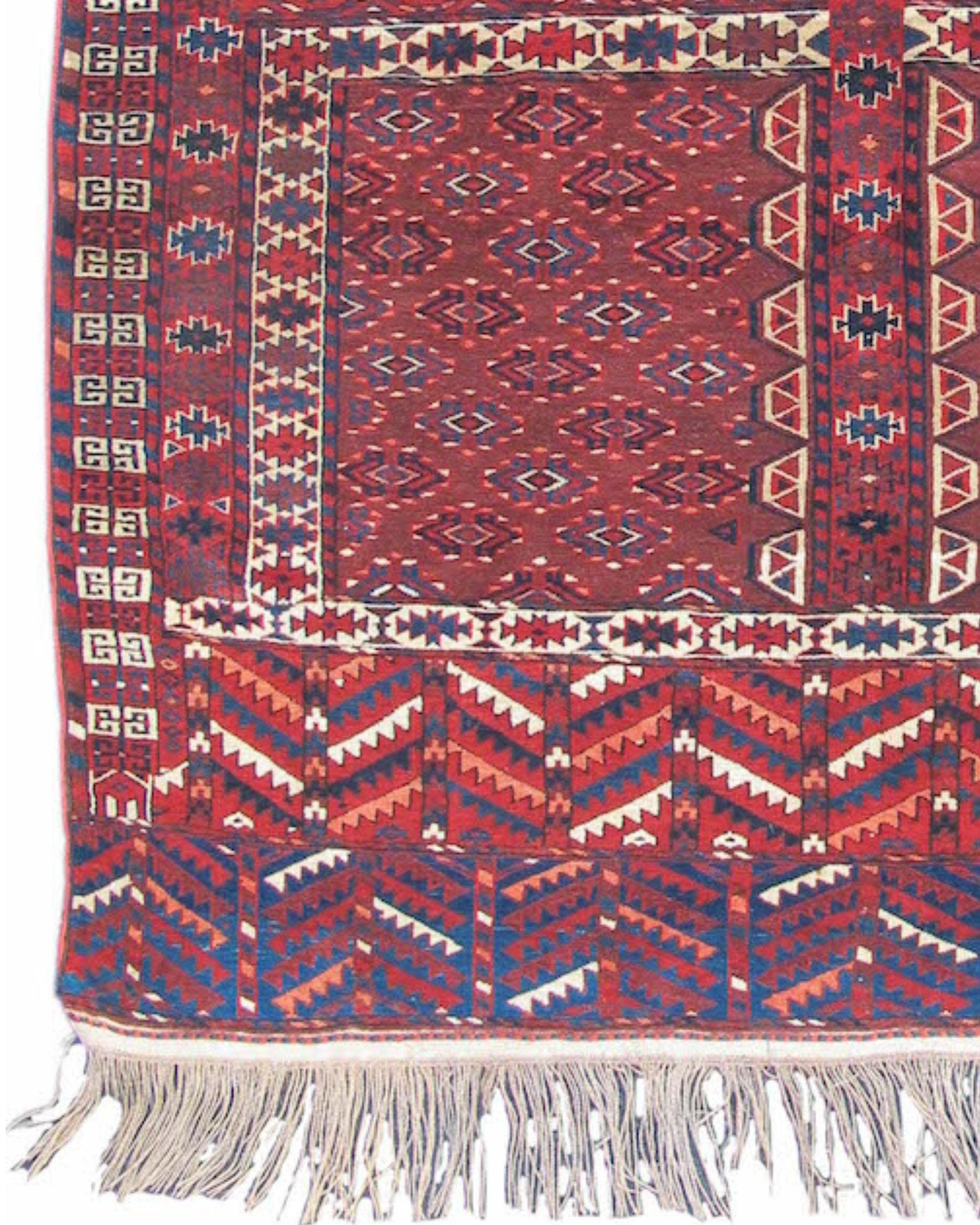 Hand-Knotted Antique Yomut Ensi Rug, Late 19th Century For Sale