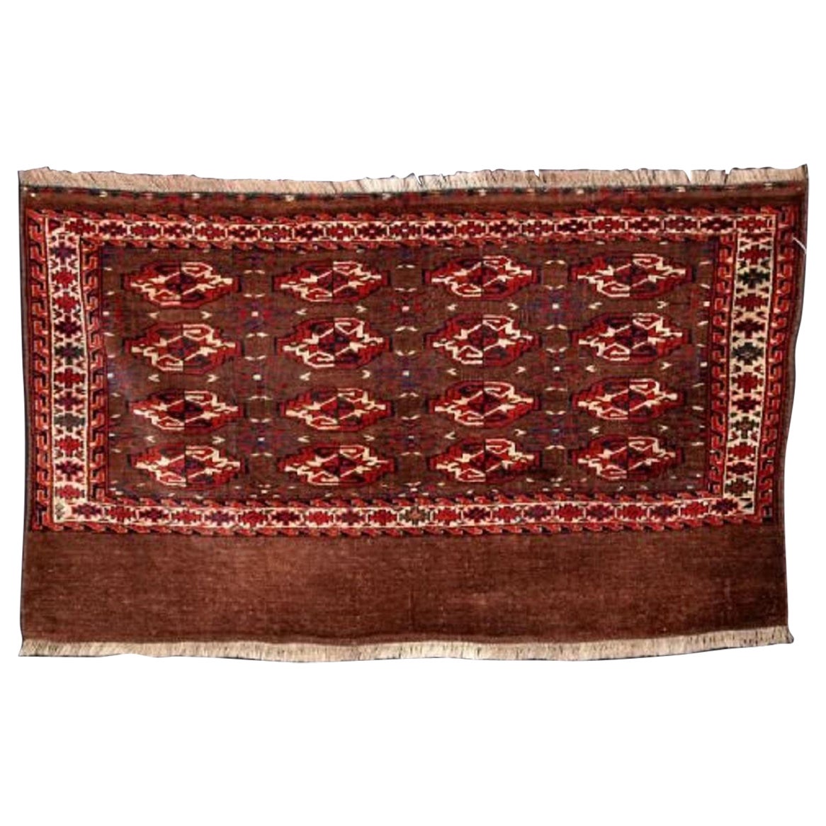 Antiguo Yomut Turkmen Chuval, Pila Completa, Circa 1900