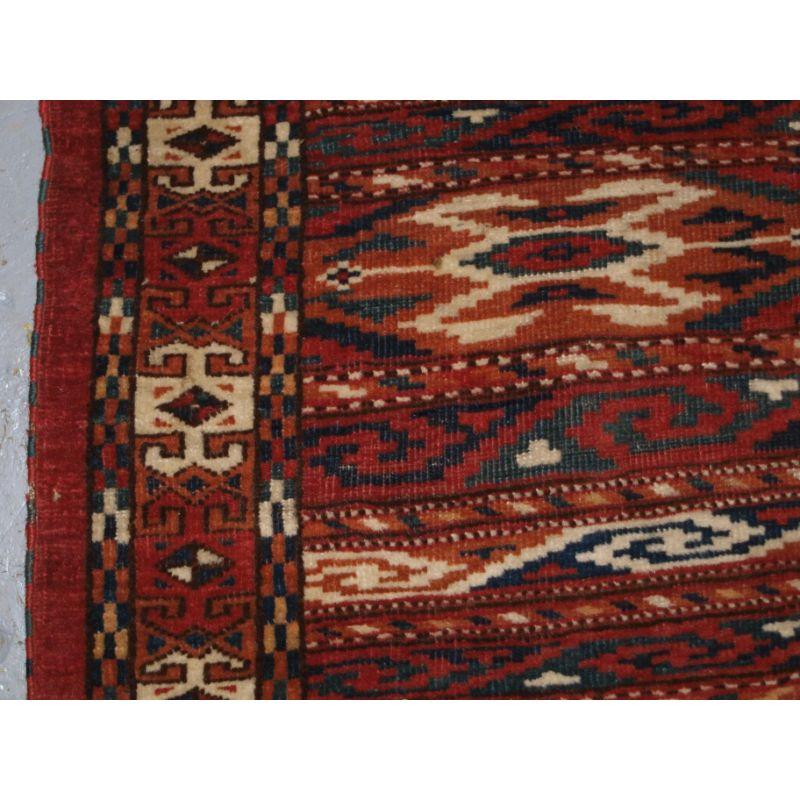Antique Yomut Turkmen 'Dip Khali' Rug In Good Condition For Sale In Moreton-In-Marsh, GB