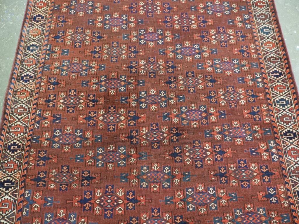 Tappeto antico Yomut Turkmen principale con il disegno 