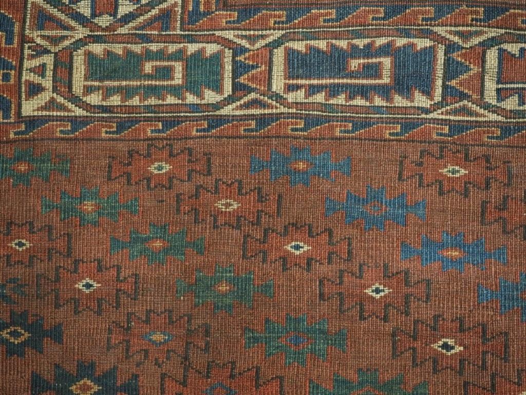 Antico tappeto principale Yomut Turkmen con disegno Kepse Gul, circa 1870/80 In condizioni ottime in vendita a Moreton-In-Marsh, GB