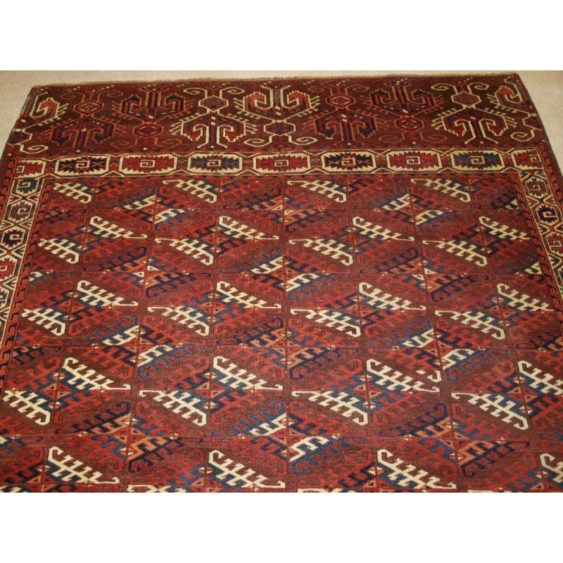 Antique Yomut Turkmen Main Carpet with Large Elem Panels, circa 1850/70 In Excellent Condition For Sale In Moreton-In-Marsh, GB