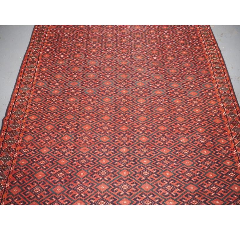 Antiker Yomut Turkmen Pallas Soumak-Kelim, Enden mit Diamantdesign, um 1900/20 im Zustand „Gut“ im Angebot in Moreton-In-Marsh, GB