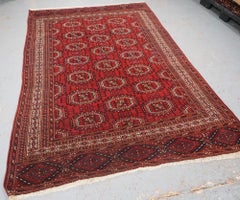 Antico tappeto turkmeno Yomut con gul ottagonale, CIRCA 1900
