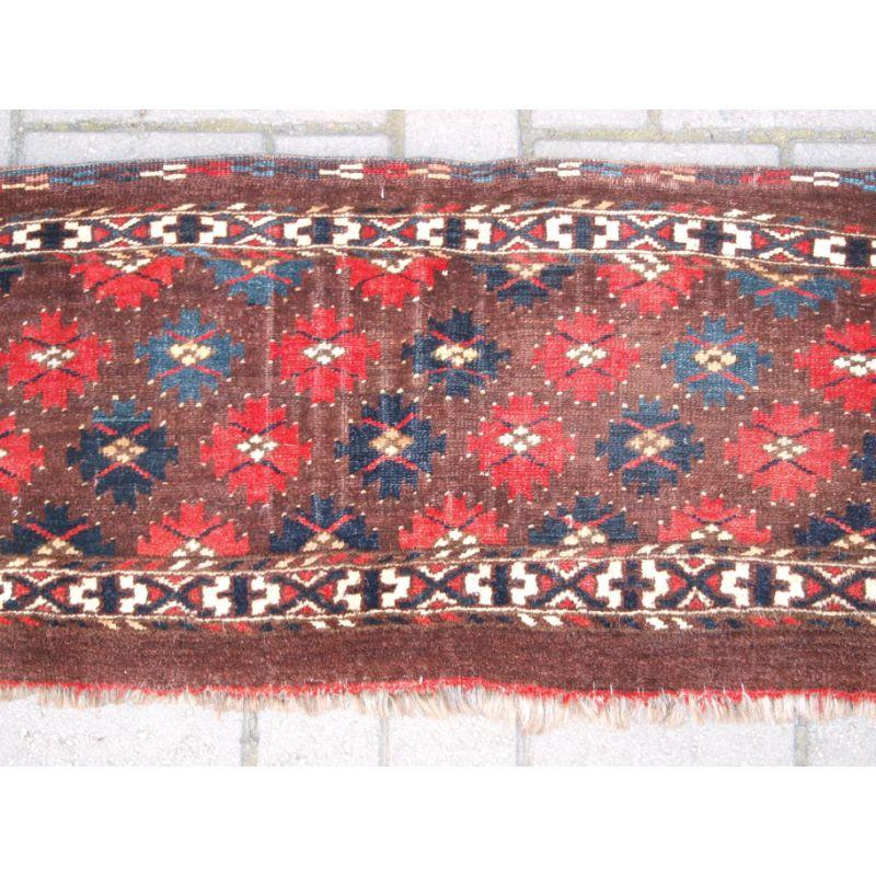 19th Century Antique Yomut Turkmen Torba, Great Design and Colour For Sale
