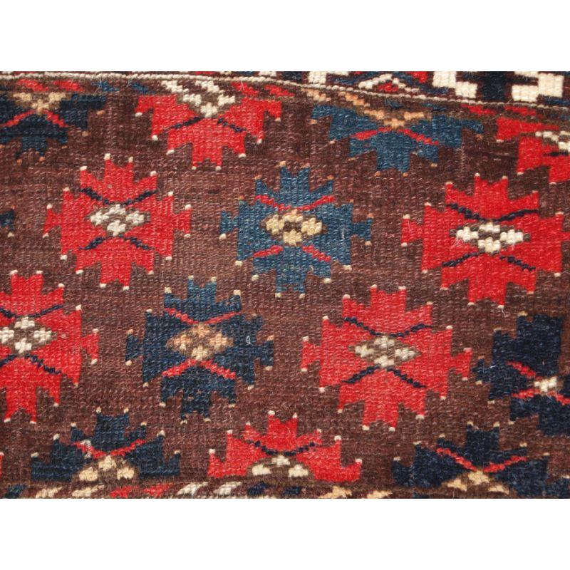 Antique Yomut Turkmen Torba, Great Design and Colour For Sale 1