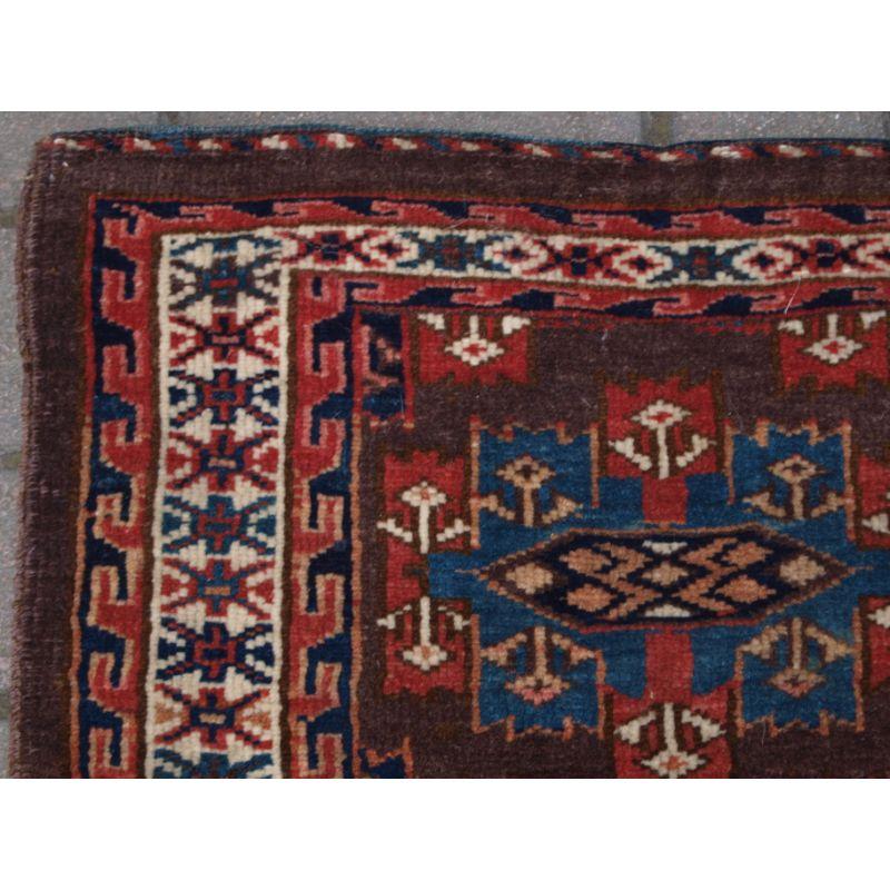 Antique Yomut Turkmen Torba with Kepse Gul Design For Sale 1