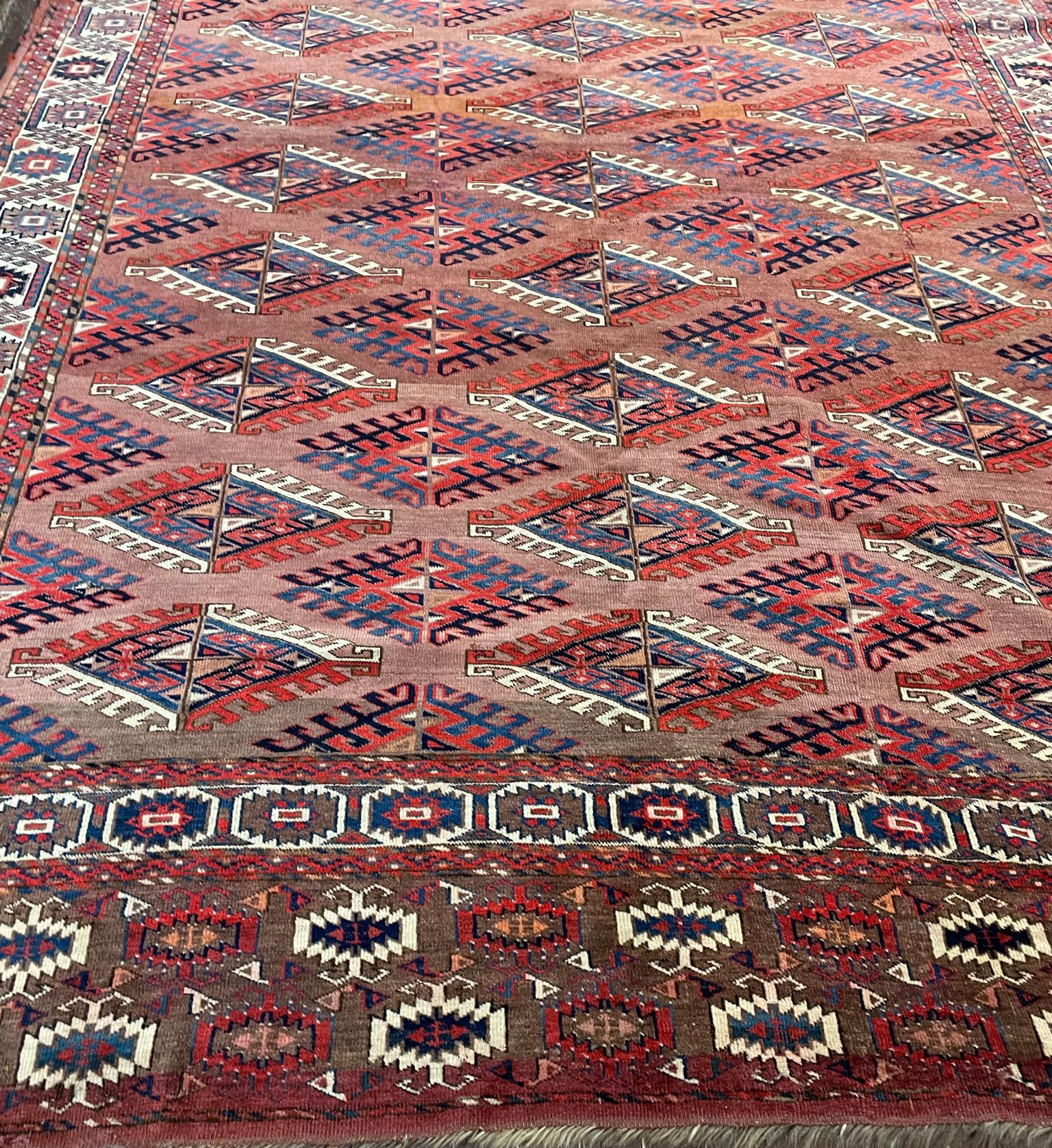 Antique Yomuth Carpet, Turkoman, as Is In Good Condition For Sale In Evanston, IL
