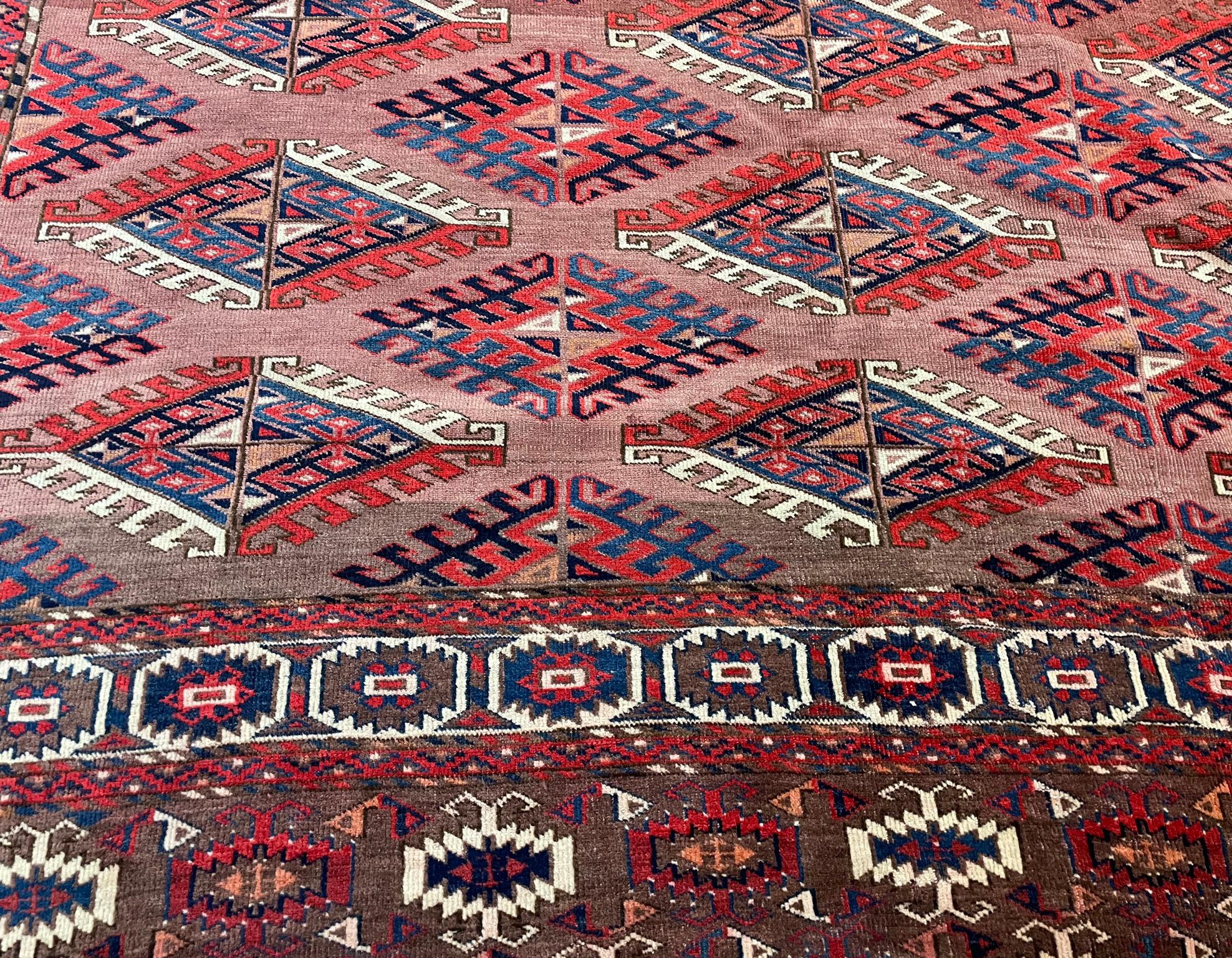 19th Century Antique Yomuth Carpet, Turkoman, as Is For Sale