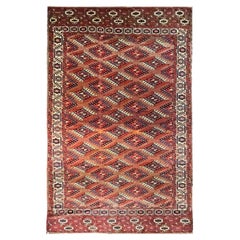 Antiker Yomuth-Teppich, Turkoman, 6'8" x 11', wie gesehen