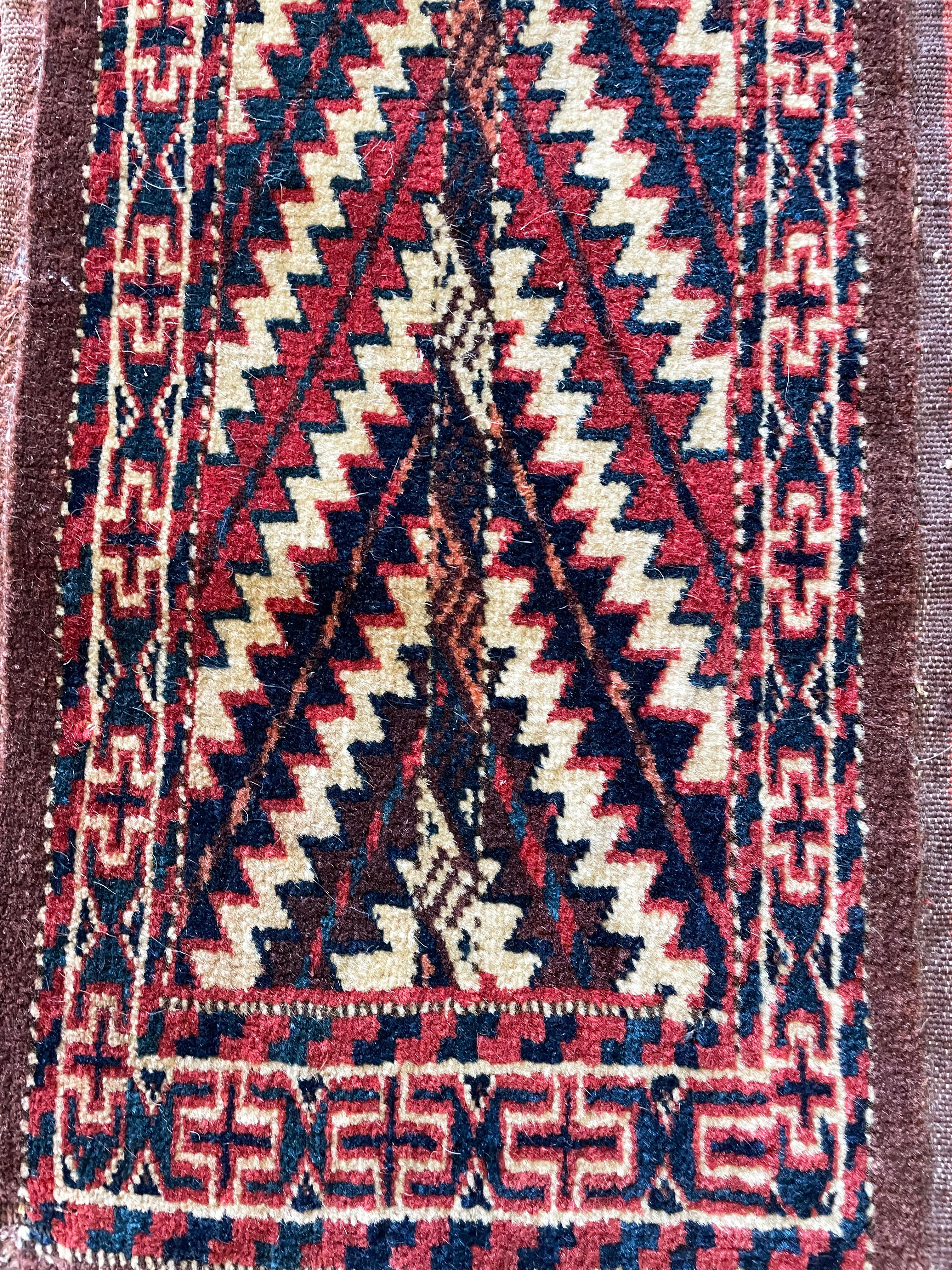 Antique Yomuth Rug/Bag, Turkoman In Excellent Condition For Sale In Evanston, IL