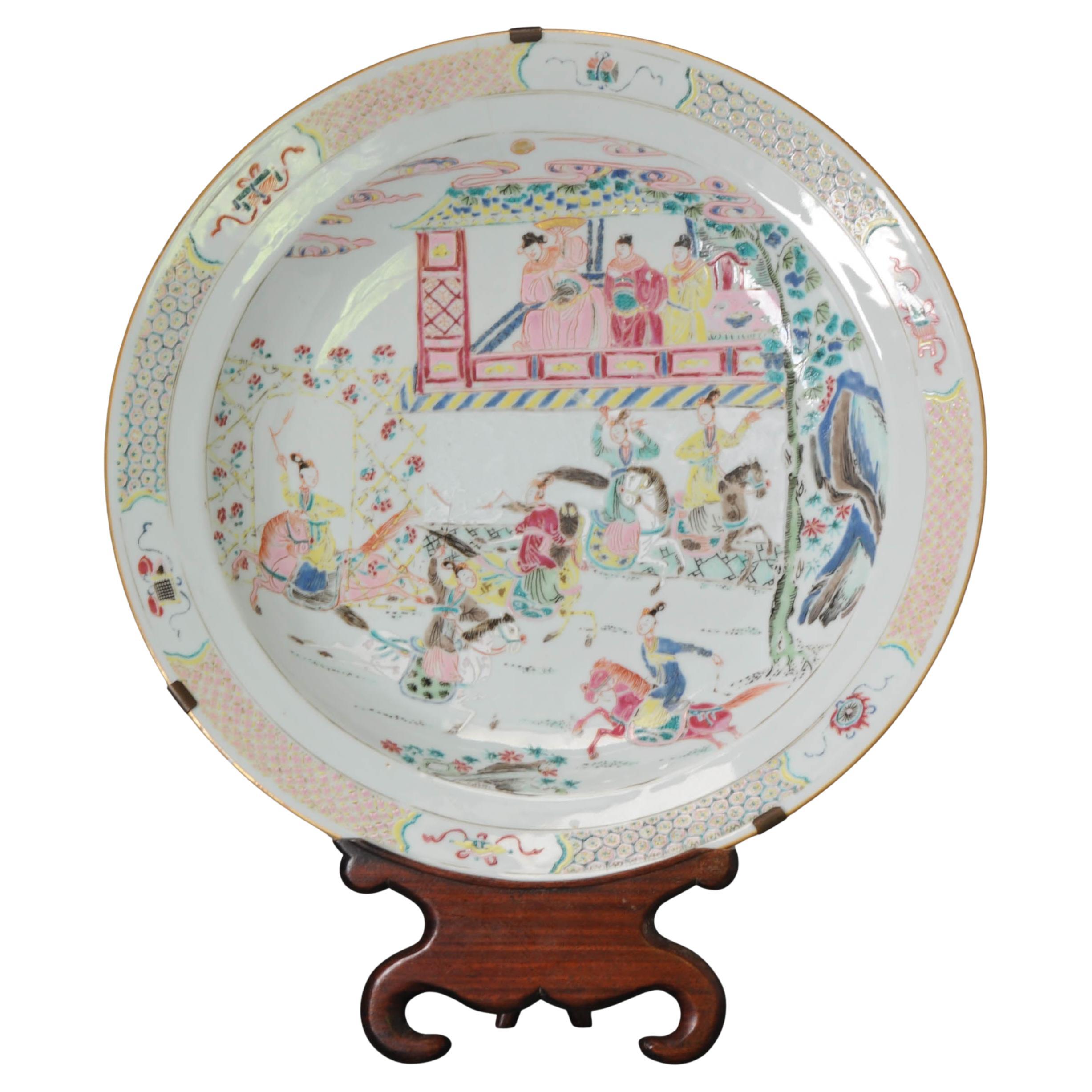 Antique Yongzheng/Qianlong Chinese Porcelain Dish Generals Yang, 18th Century