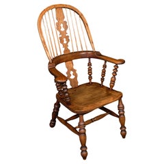 Antique Yorkshire Armchair, English, Elm, Country House, Elbow Seat, Victorian