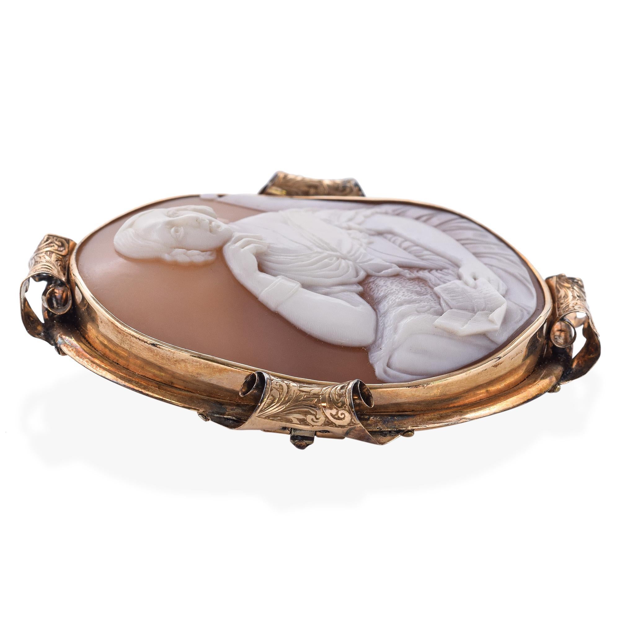 Antike Kamee-Brosche „Young Queen Victoria“ (Viktorianisch) im Angebot