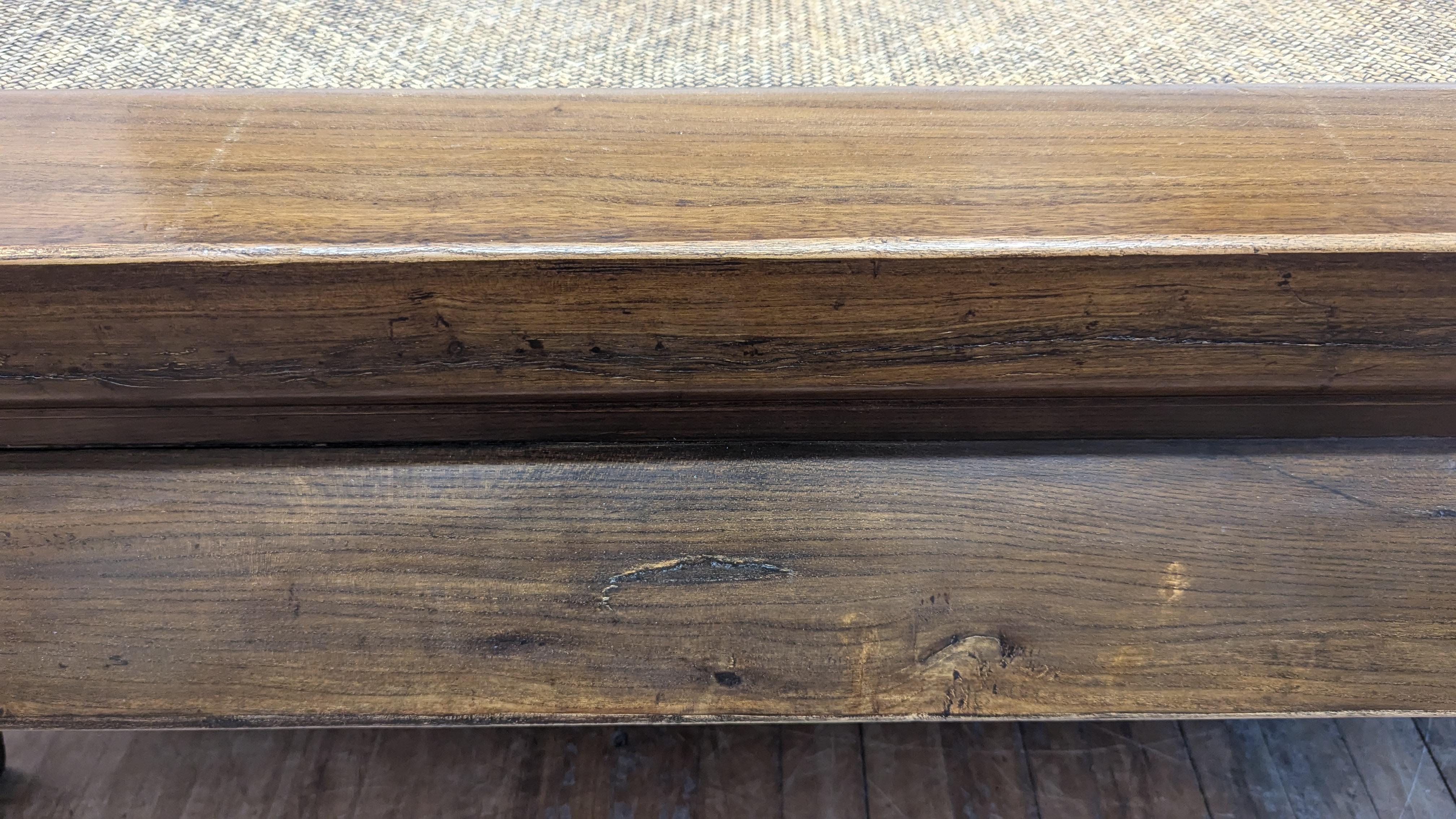 Antique Yumu Wood Rattan Top Low Table 6