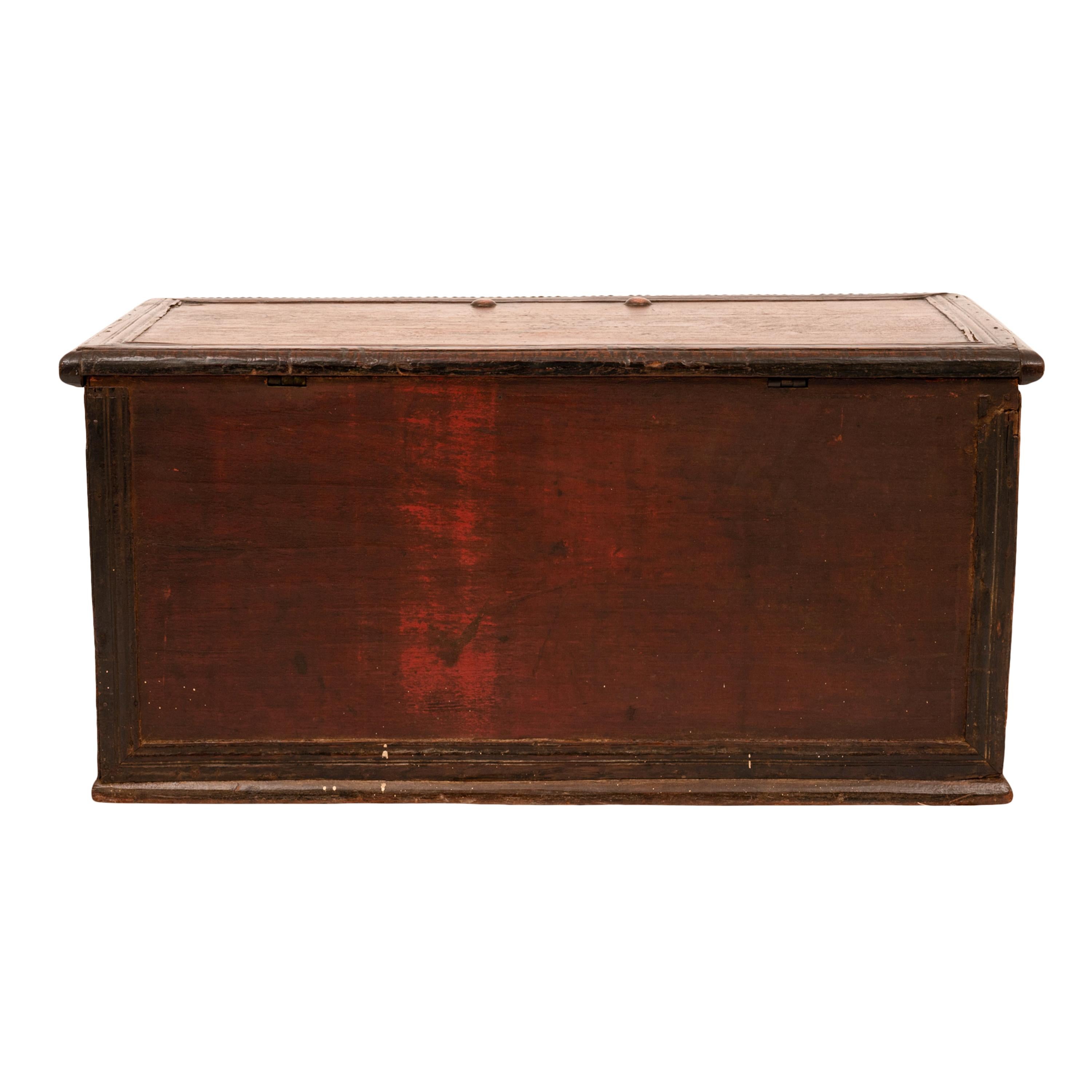 Antique Zanzibar Omani Arab Padouk Teak Brass Stud Dowry Chest Coffer Truck 1820 10