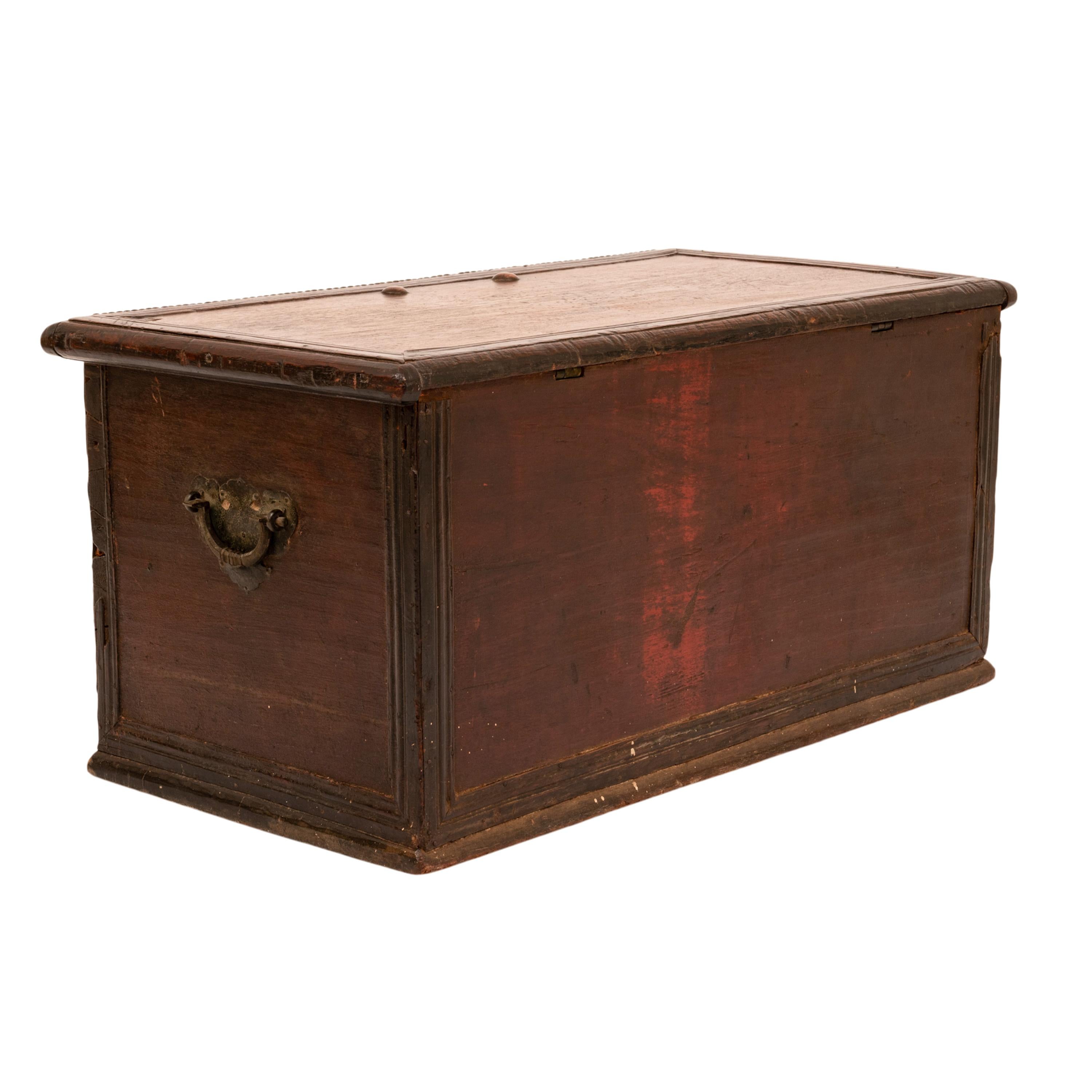 Antique Zanzibar Omani Arab Padouk Teak Brass Stud Dowry Chest Coffer Truck 1820 11