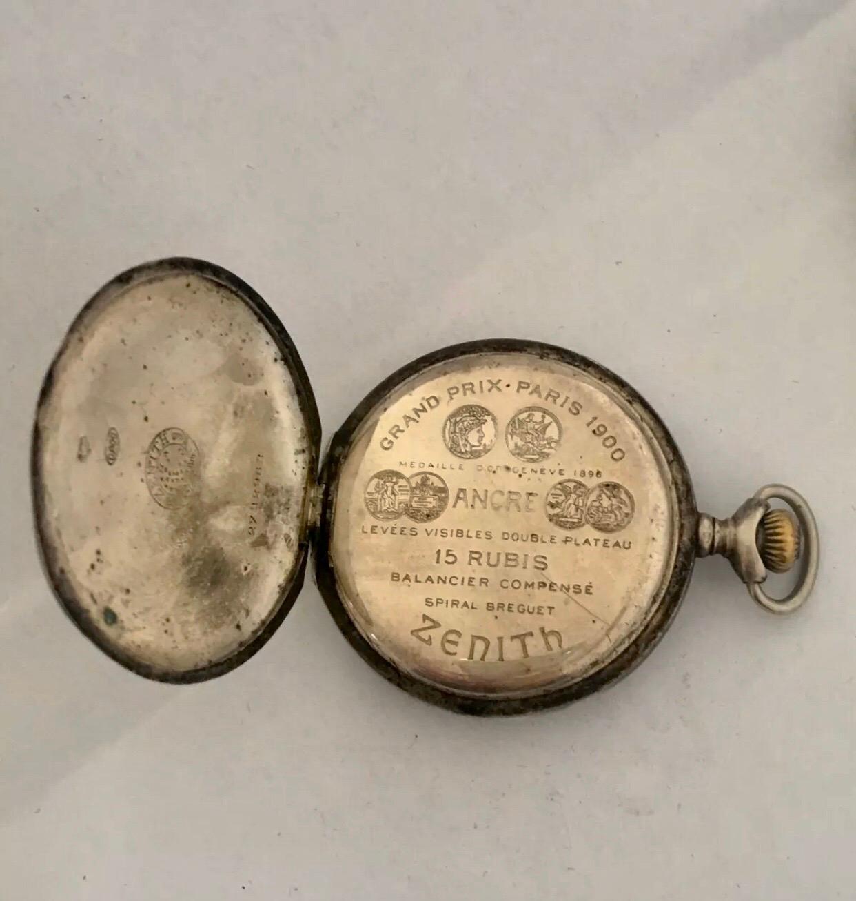 This watch is working and it is ticking well. Front cover case is missing. Tiny dents on the back cover as shown. Secondary dial is a bit tired. Please study the images carefully as form part of the description.