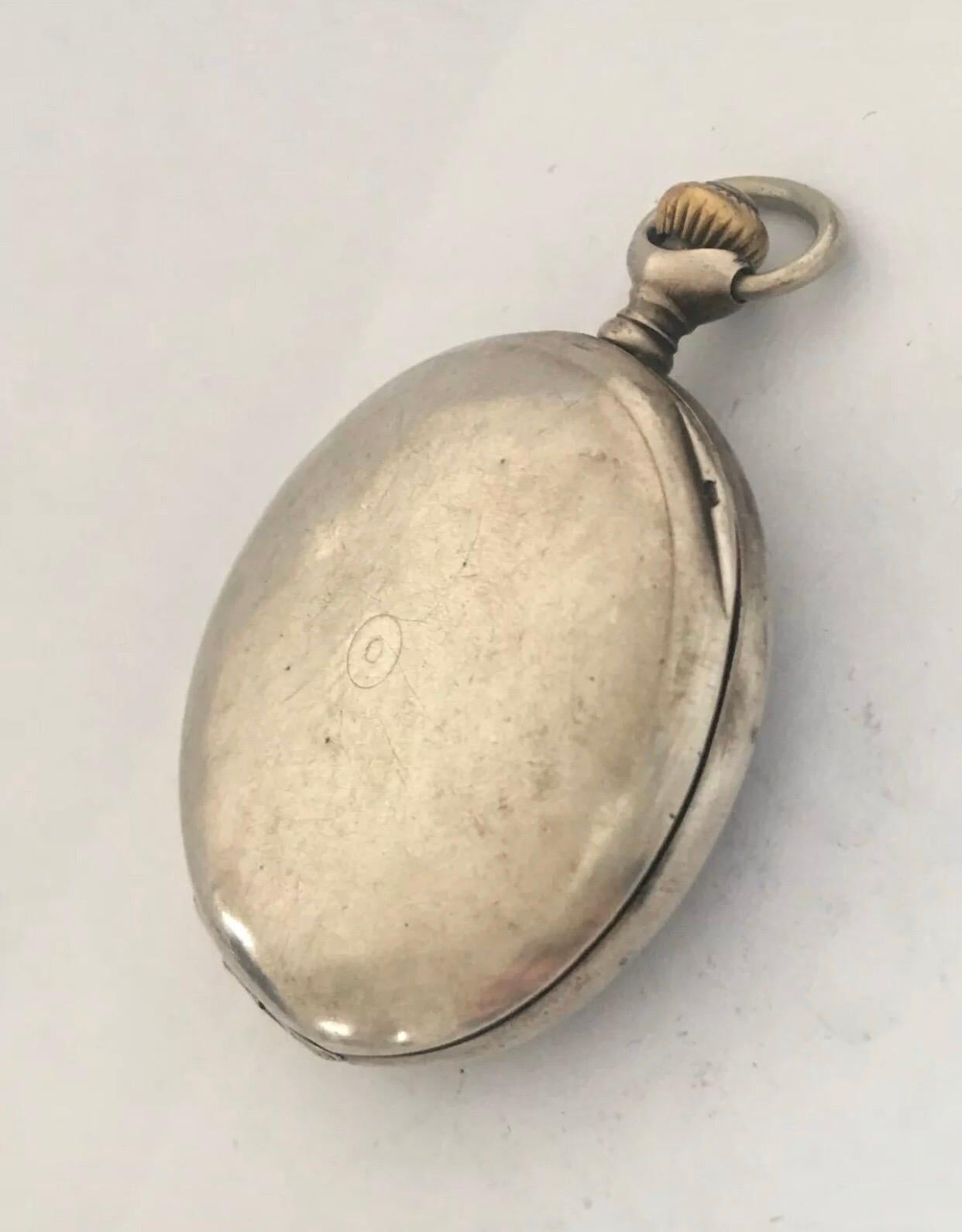 Antique Zenith Silver Pocket Watch In Fair Condition For Sale In Carlisle, GB
