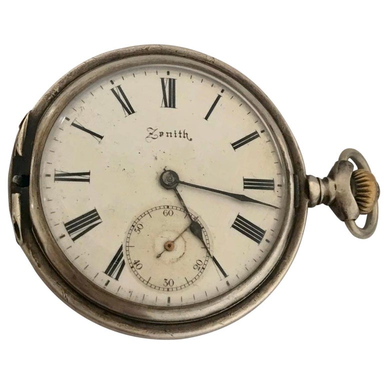 Zenith Taschenuhr Modelle Antike Zenith-Silber-Taschenuhr Im