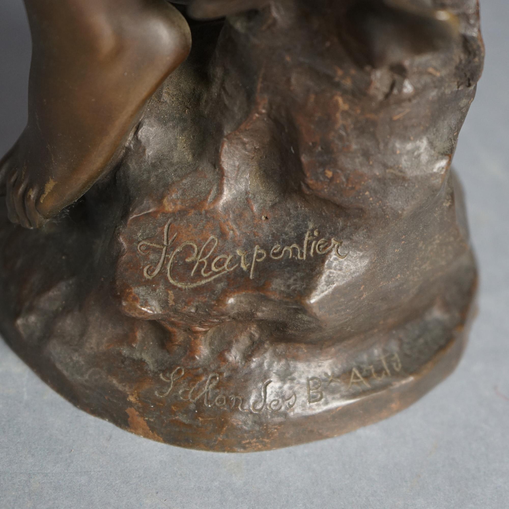 Antique Zephyr Cast Bronze Sculpture Signed By F. Charpentier C1890 For Sale 8