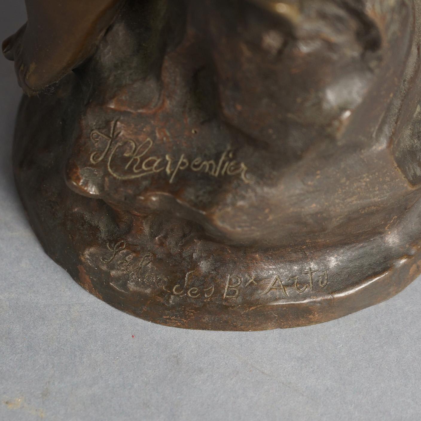 Antique Zephyr Cast Bronze Sculpture Signed By F. Charpentier C1890 For Sale 9