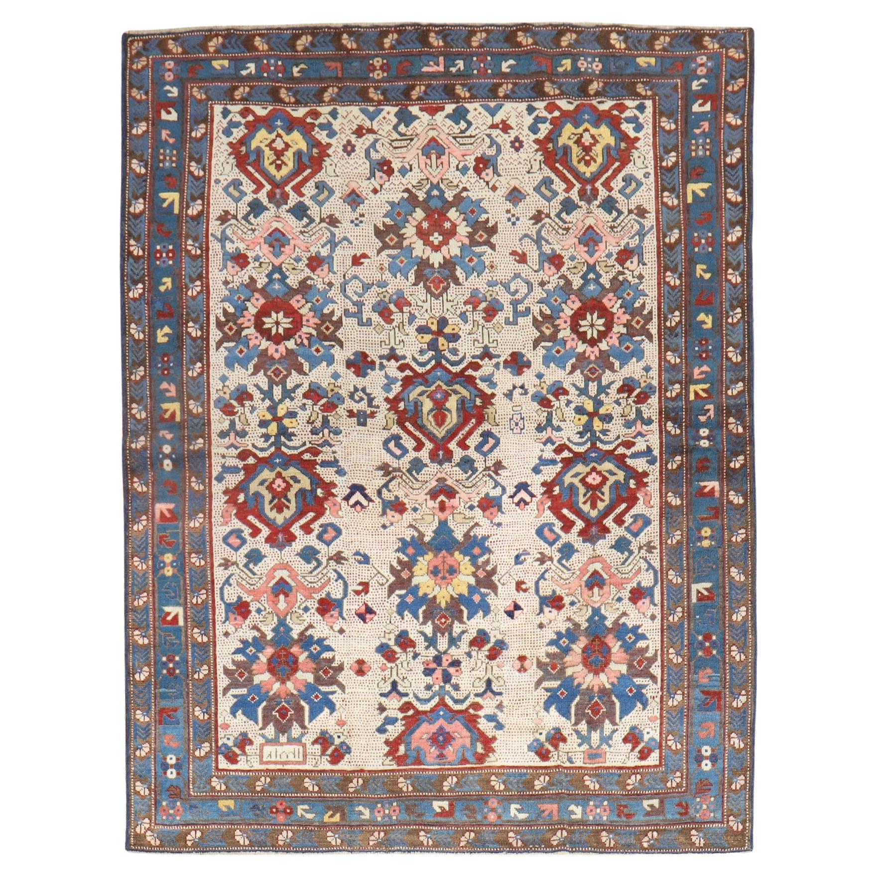 A late 19th-century Caucasian Zeychour Kuba rug.

Measures: 4.3'' x 5.3''

A subtype of the Kuba rug, antique Seychour (also known as Seichur and Zeychour) rugs are made in the small town of Yukhari-Zeykhur in Azerbaijan in the Northeast