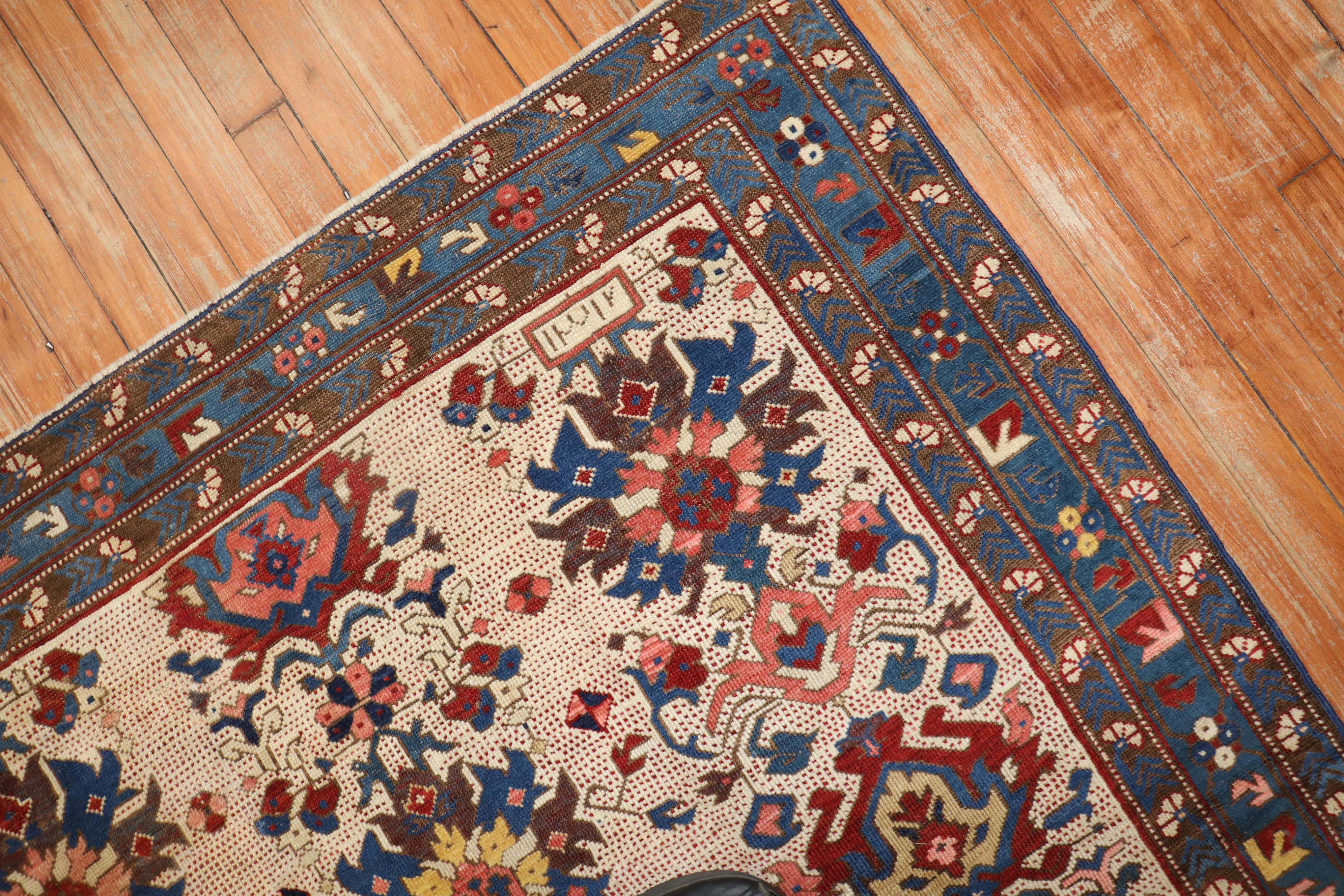 Hand-Knotted Antique Zeychour Caucasian Kuba Rug For Sale