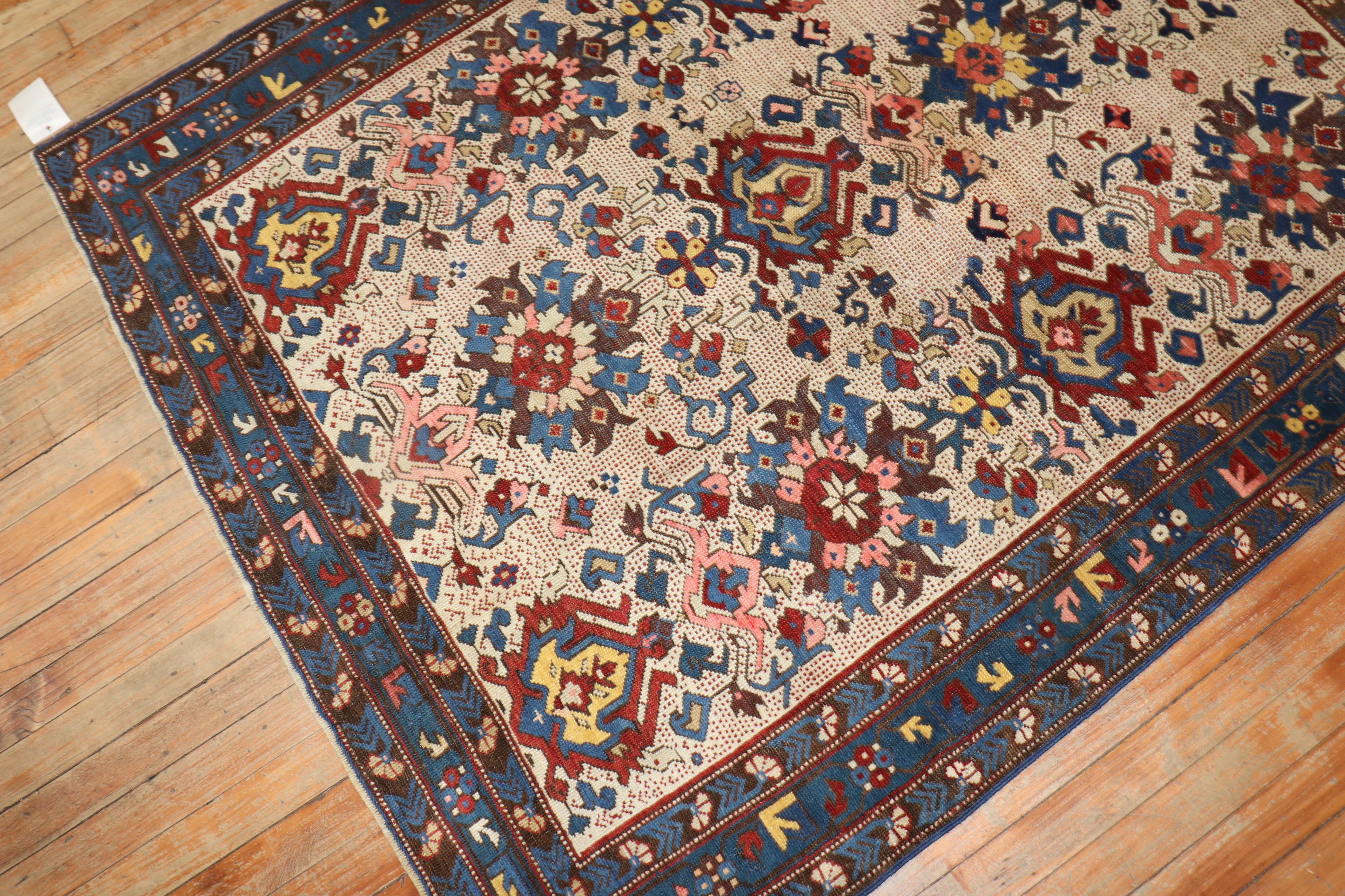 Antique Zeychour Caucasian Kuba Rug In Good Condition For Sale In New York, NY