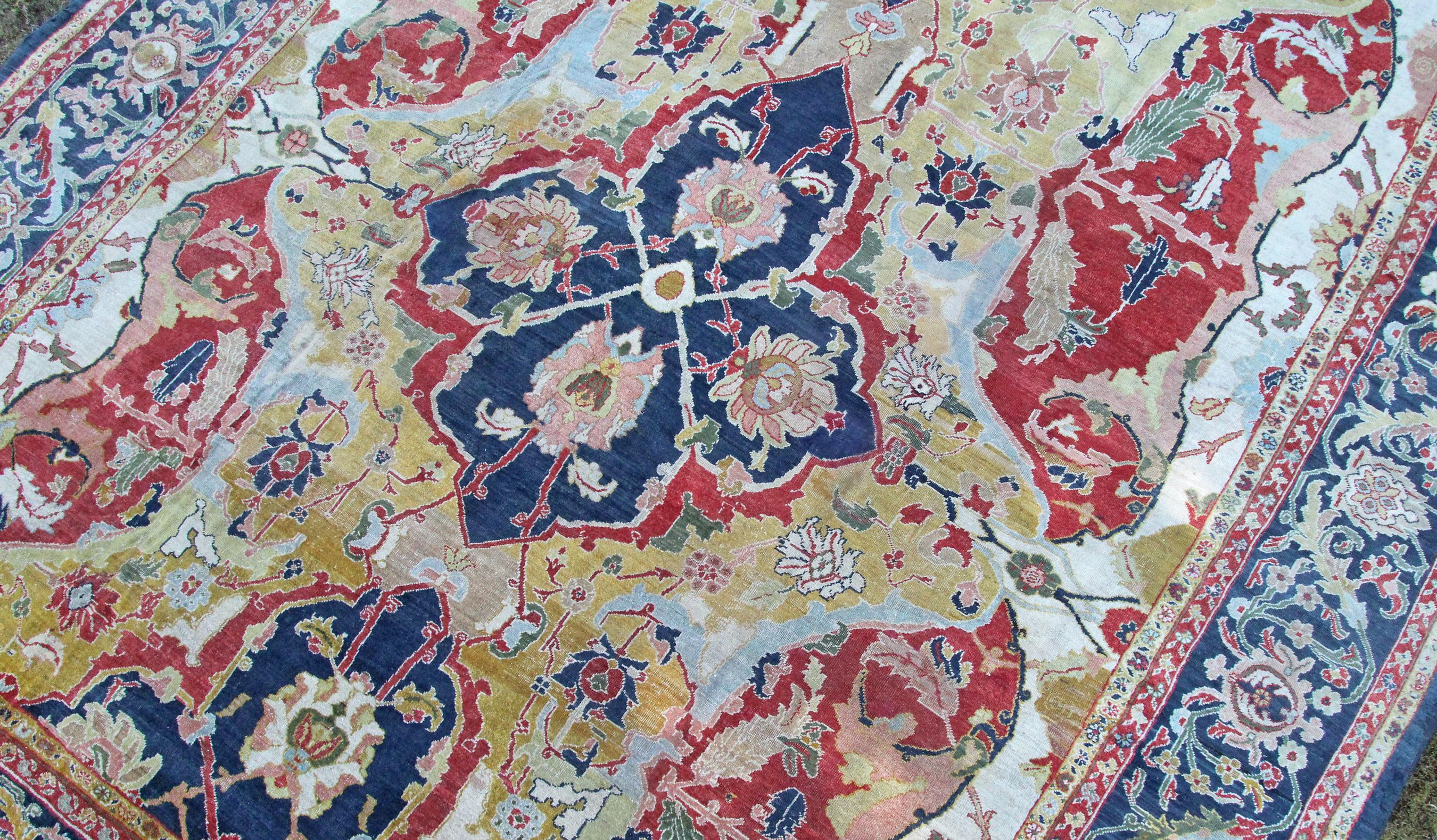 Antique Ziegler Carpet, Rare 17th Century Polonaise Design For Sale 5