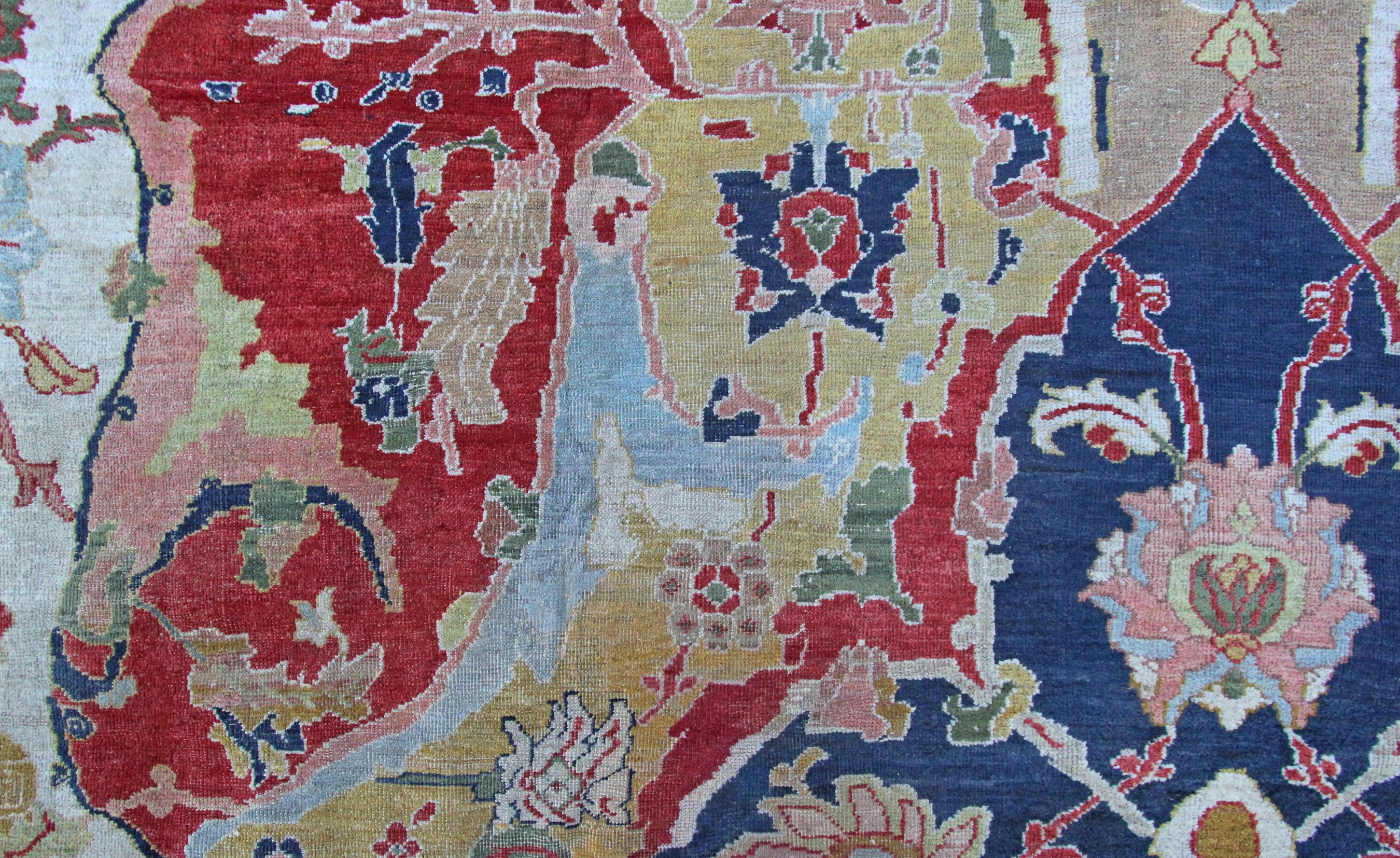 Antique Ziegler Carpet, Rare 17th Century Polonaise Design In Good Condition For Sale In Crondall, Surrey