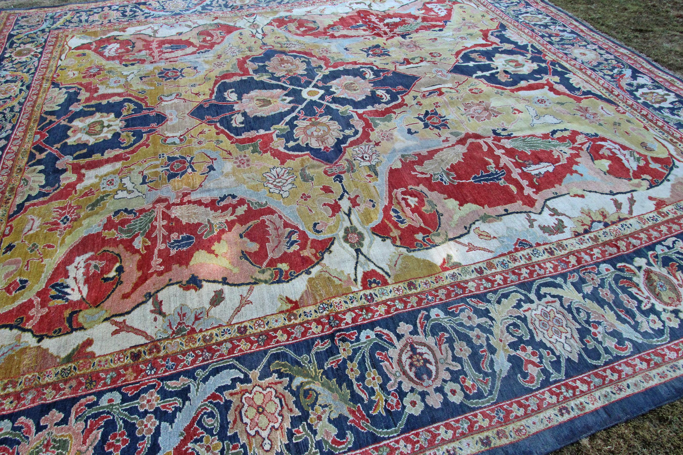 Antique Ziegler Carpet, Rare 17th Century Polonaise Design For Sale 1