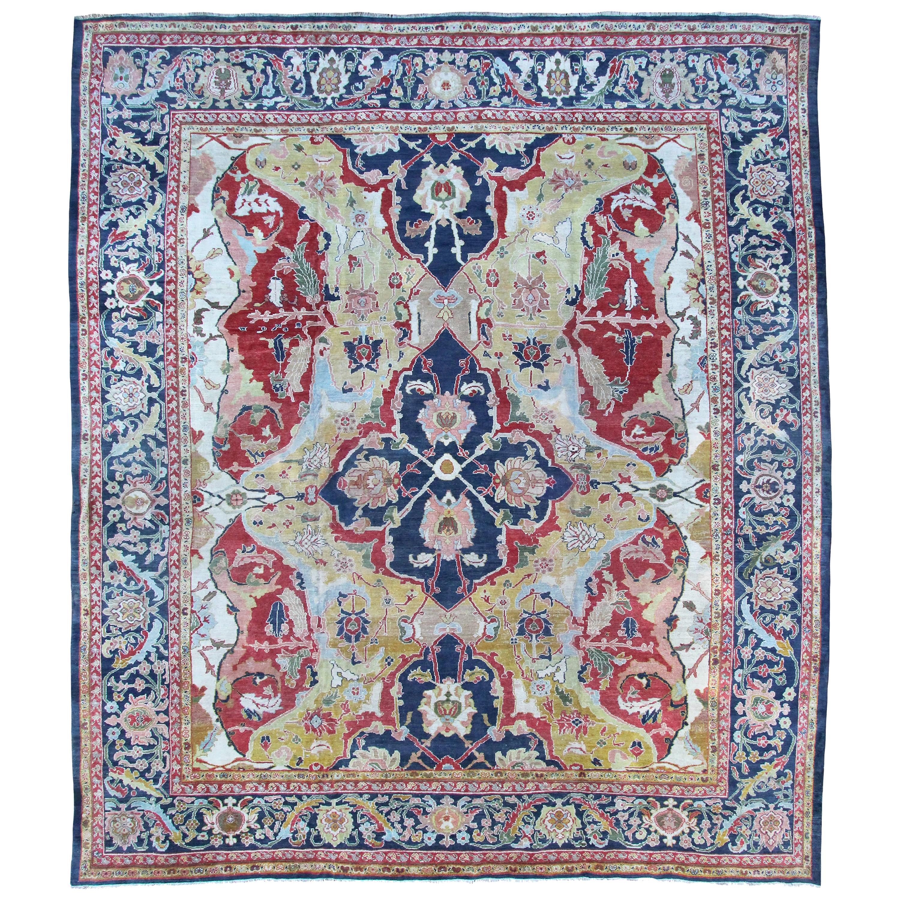 Antique Ziegler Carpet, Rare 17th Century Polonaise Design For Sale