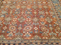 Antique Ziegler Sultanabad All-Over Design Rug with Terracotta Background