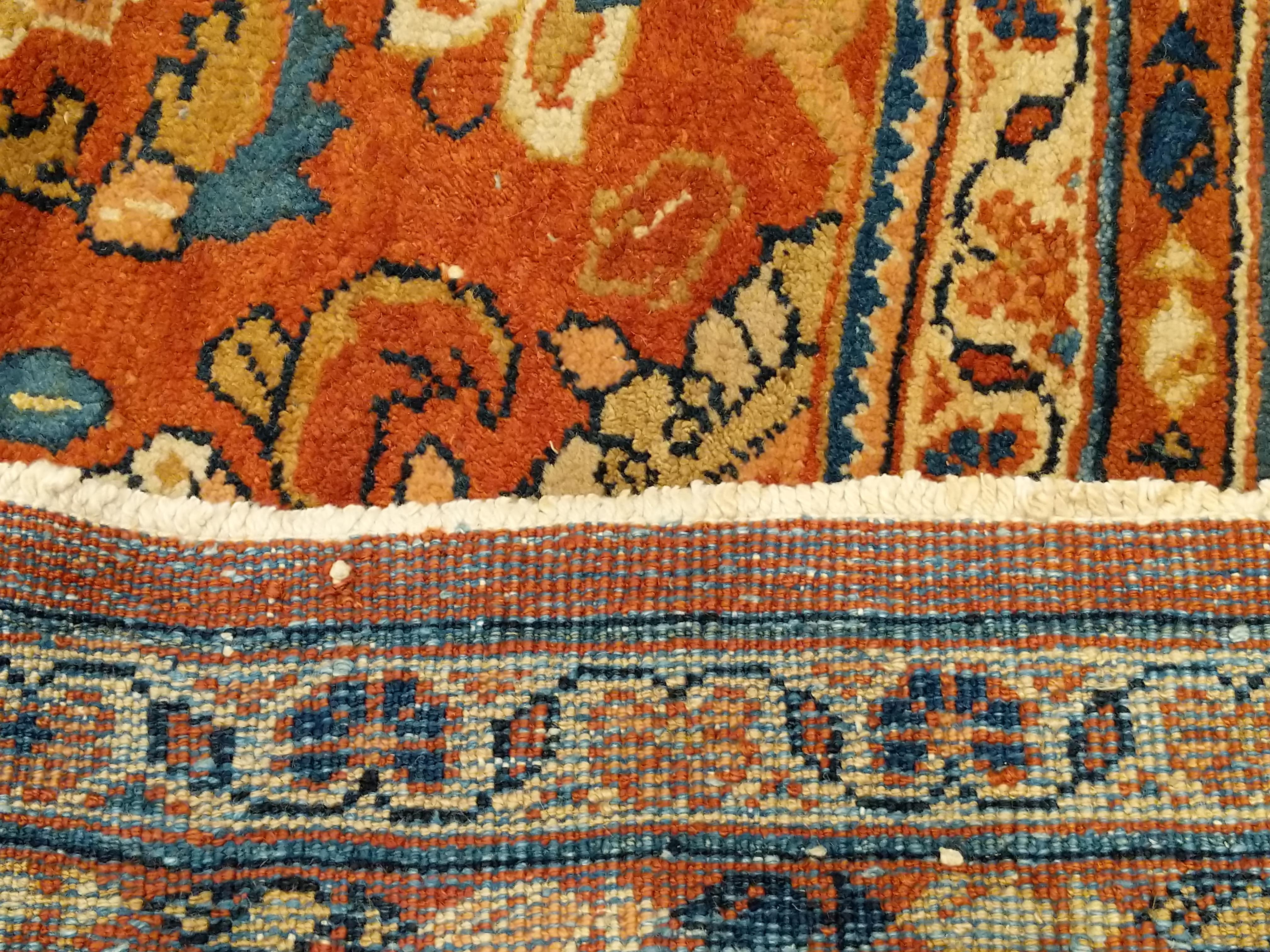 Antiker Ziegler Sultanabad All-Over-Design-Teppich mit Terrakotta-Hintergrund im Angebot 1