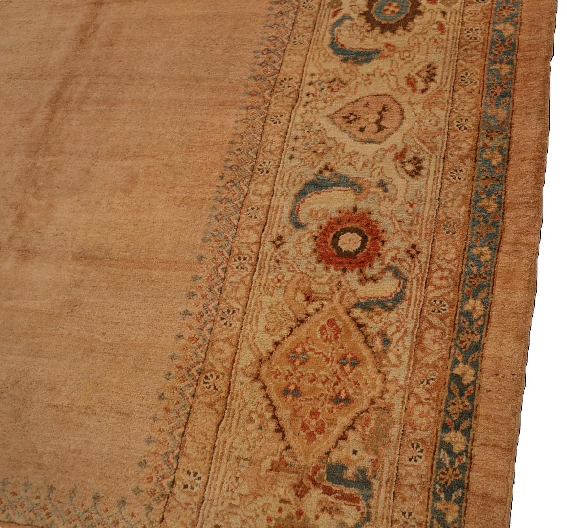 Persian Ziegler-Sultanabad Antique Beige Open Field Rug, Late 1800s - 12'5