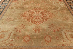 Antique Ziegler Sultanabad Persian Square Rug, Floral Medallion - Rug & Kilim