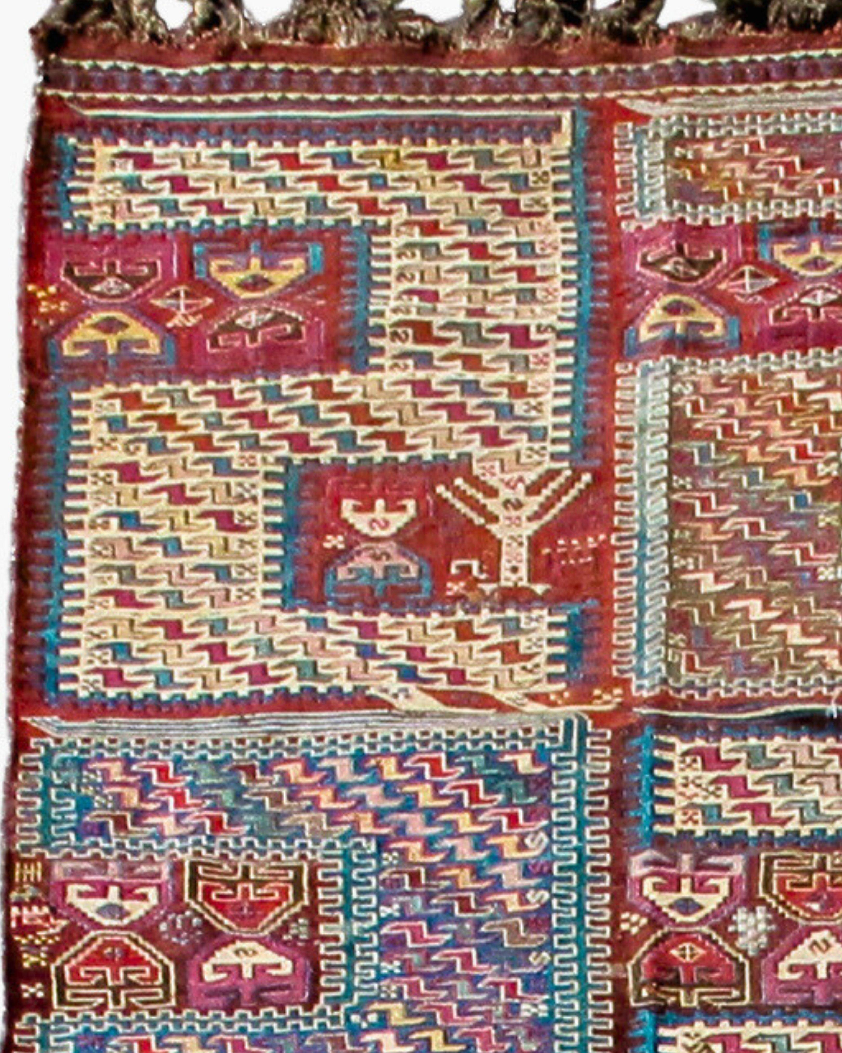 Caucasian Antique Zili Sumak Strip Rug, Late 19th Century For Sale